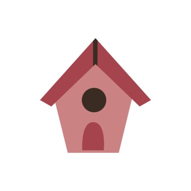 Beyaz arka planda çizgi film kuşları evi. İzole et. Aile mutluluğunun sembolü. Stok vektörü