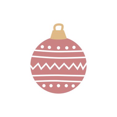 Elle çizilmiş Noel oyuncak topu. Mutlu Yıllar, Noel kutlamaları, kış..