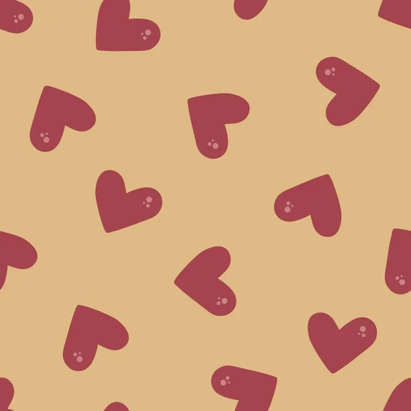 Patrón sin costura vectorial con corazones. Fondo infantil boho creativo para el Día de San Valentín — Archivo Imágenes Vectoriales