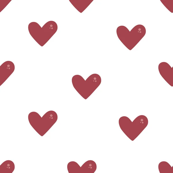 Rote Herzen nahtlose Muster für valentine Zeit. Vektorillustration — Stockvektor