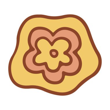 Retro groovy flower. Collection of different flowers in a hippie style. Vector boho illustration isolated on a light background