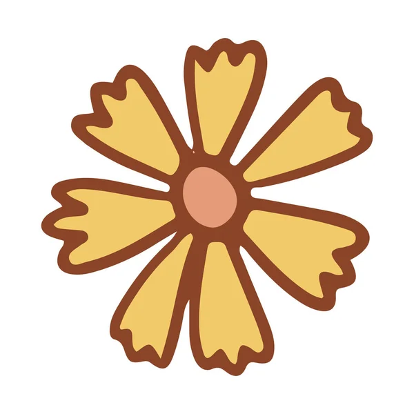 Retro Groovy Flower Collection Different Flowers Hippie Style Vector Boho — ストックベクタ