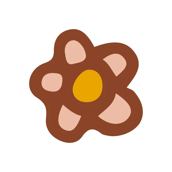 Ρετρό Groovy Λουλούδι Συλλογή Διαφορετικών Λουλουδιών Χίπικο Στυλ Εικονογράφηση Διάνυσμα — Διανυσματικό Αρχείο