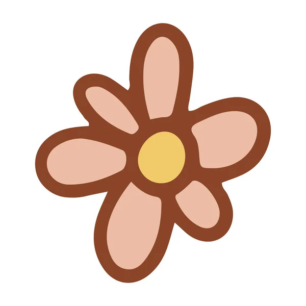 Ретро Крутой Цветок Коллекция Различных Цветов Стиле Хиппи Векторная Бохо — стоковый вектор