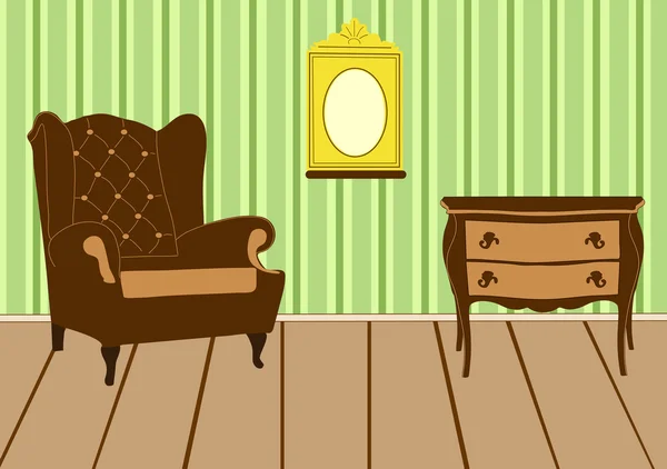 Retro room — Stock Vector