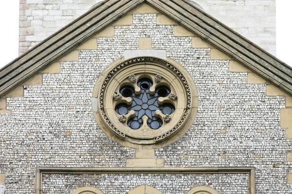 Oval stone facade