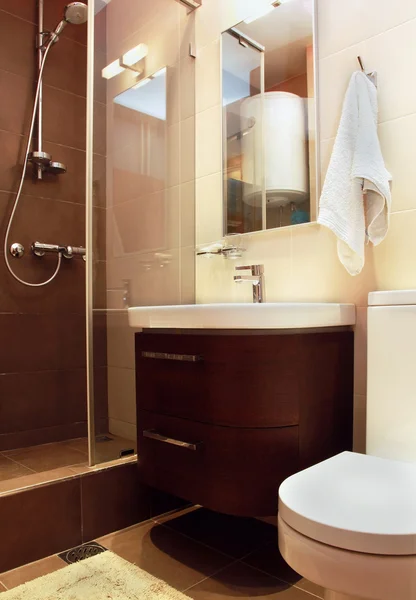 Brown bathroom shower — Stock Photo, Image