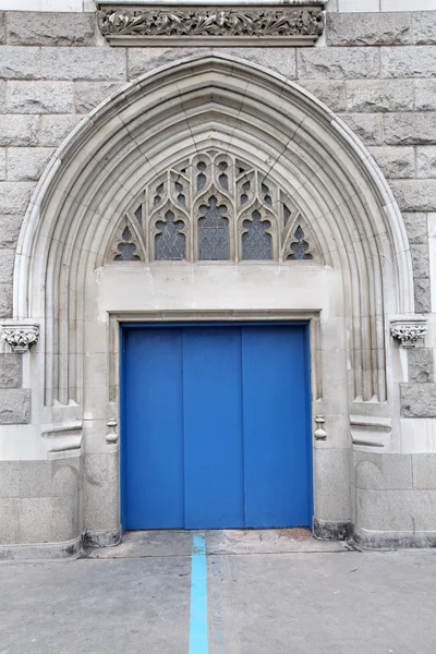 Blue entrance door — Stock Photo, Image