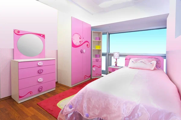 Rózsaszín hálószoba — Stock Fotó