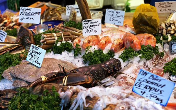 Banca do mercado de frutos do mar — Fotografia de Stock