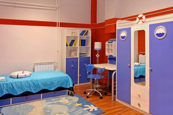 Chambre enfant bleue — Photo