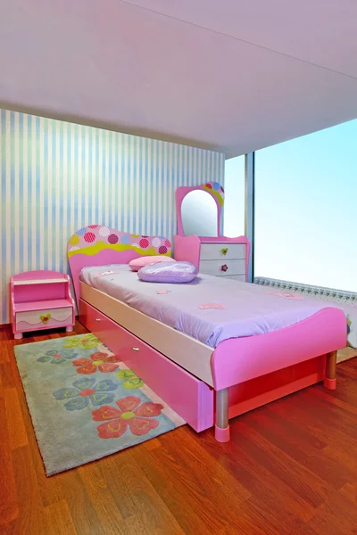 Pink girly bedroom — Stock Photo, Image