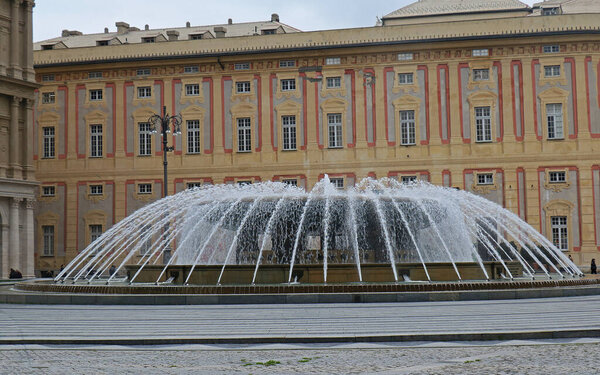 Piazza De Ferrari is renowned for its fountain in the main square in Genoa