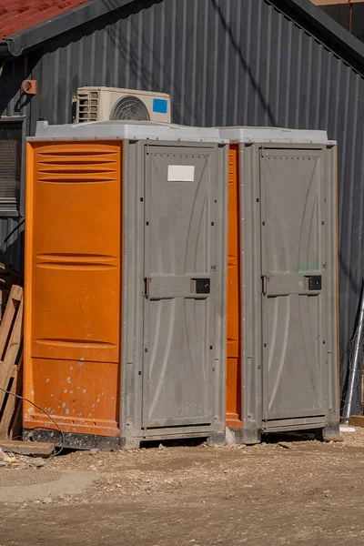 Toilettes Publiques Mobiles Portables Extérieur Sur Rue Urbaine — Photo