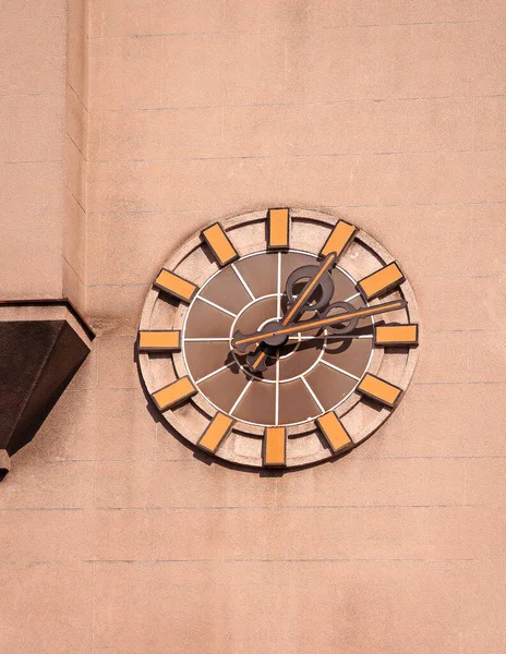 Círculo Retro Reloj Pared Exterior Fachada Del Edificio — Foto de Stock