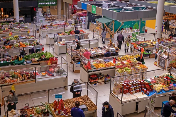 Belgrado Sérvia Novembro 2021 Pessoas Comprando Palilula Mercado Verde Orgânico — Fotografia de Stock