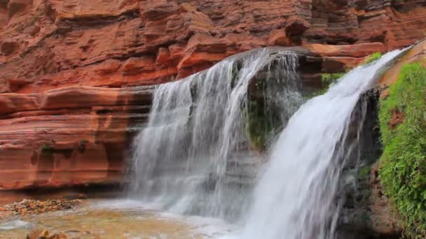 Красивый водопад в Гранд-Каньоне — стоковое видео