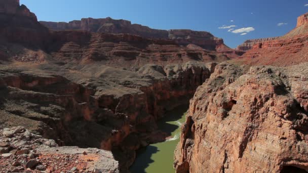 The Colorado River at the bottom of the Grand Canyon — Stock Video