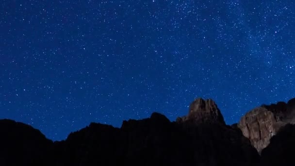 Stars, Moon and the Grand Canyon — Stock Video