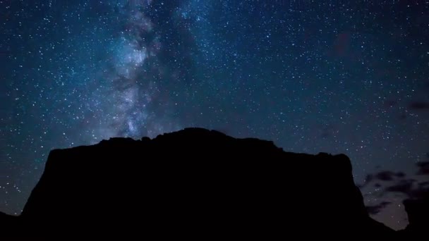 Night Sky, Bright Stars and Milky Way Galaxy — Stock Video