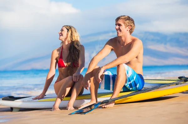 Hawaii kürek çift ayağa — Stok fotoğraf