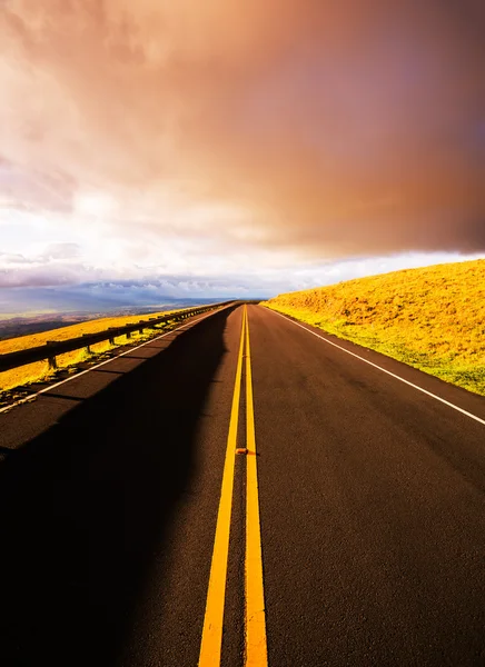 Atardecer carretera — Foto de Stock