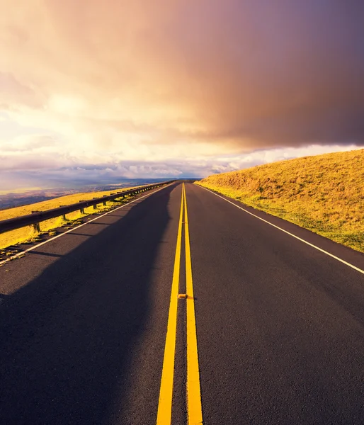 Atardecer carretera — Foto de Stock