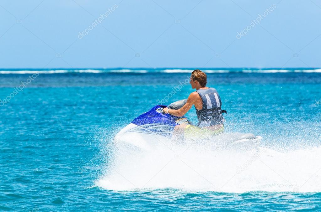 Young Man on Jet Ski