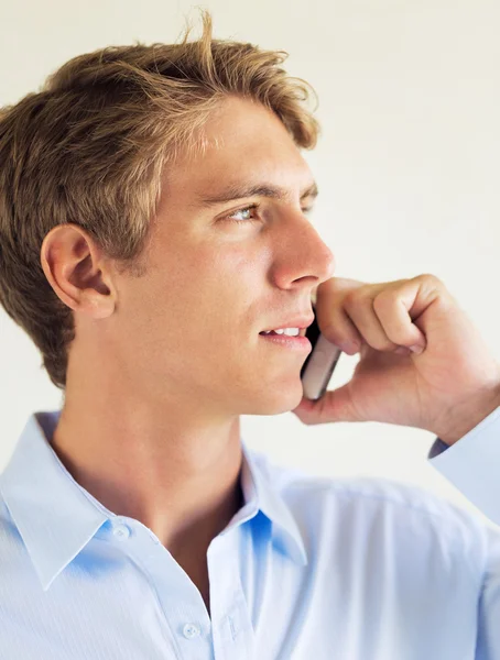 Young Professional, Handsome Man Using Smart Mobile Phone — Stock Photo, Image