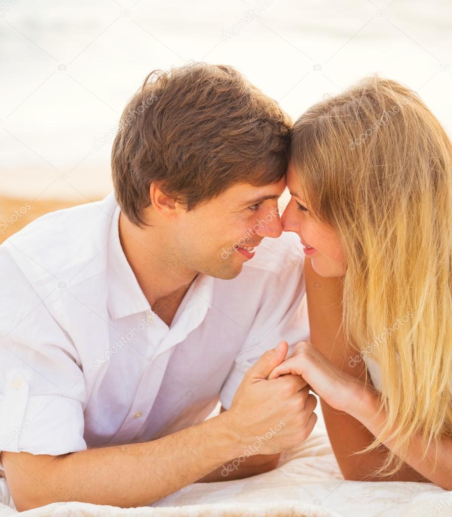 Young couple in love, Man and woman enjoying romantic afternoon