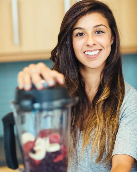 Woman with Fruit smoothie — Stock Photo, Image