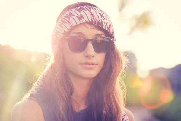 Bela menina hipster — Fotografia de Stock