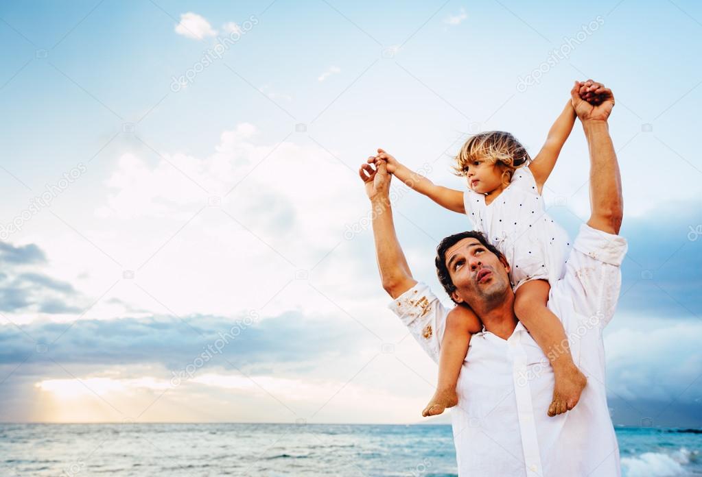 Father and Daughter Playing Together