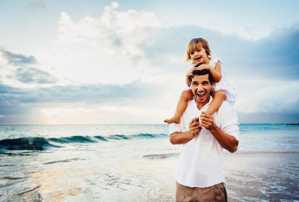 Father and Daughter Playing Together