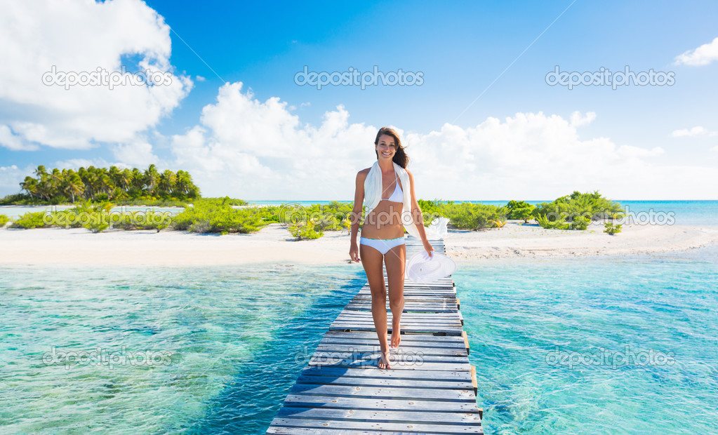 Woman Relaxing Tropical Island
