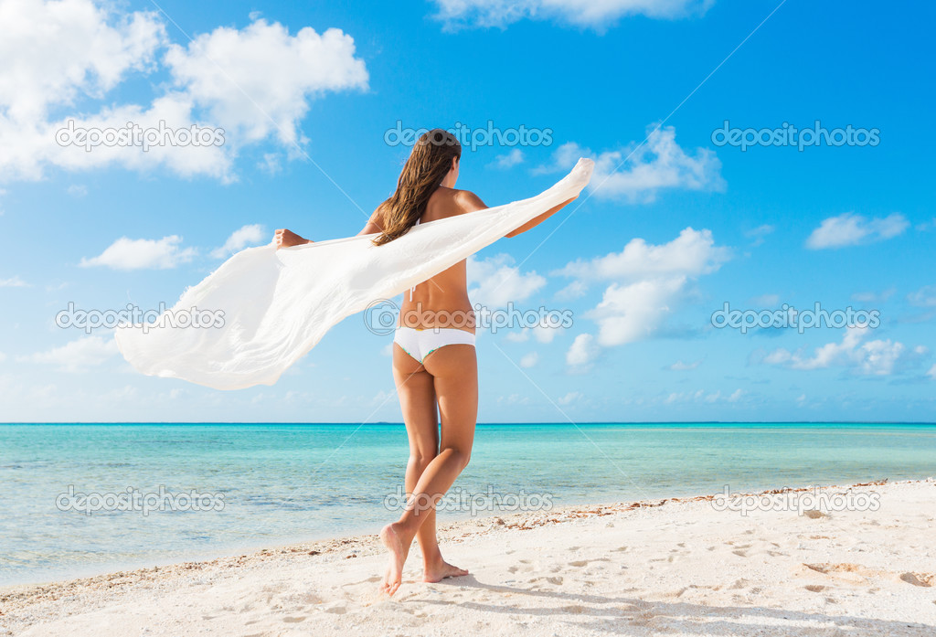 Woman Relaxing at Tropical Island