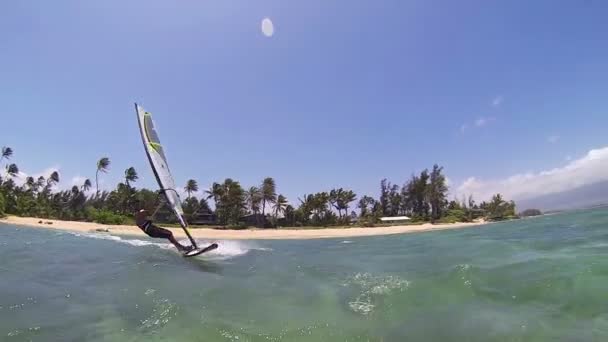 Homem do windsurf — Vídeo de Stock