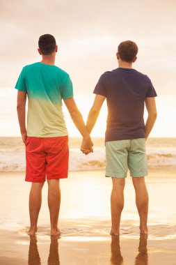 gay çift izlerken günbatımı