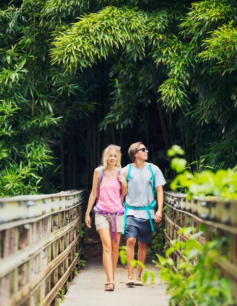 Caminhadas de casal — Fotografia de Stock