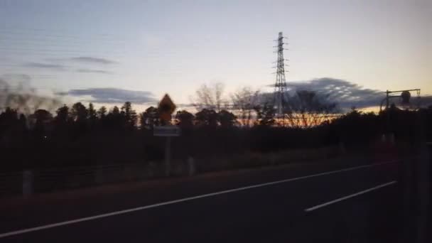 Local Landscape Car Sunset — Vídeos de Stock