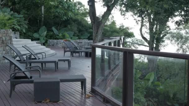 Daybed Sun Bed Balcony Tropical Rain Forest Close Beach Summer — Stock videók