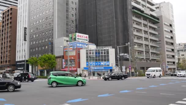 Abril 2019 Tokio Japón Video Calle Con Mucho Tráfico Centro — Vídeos de Stock