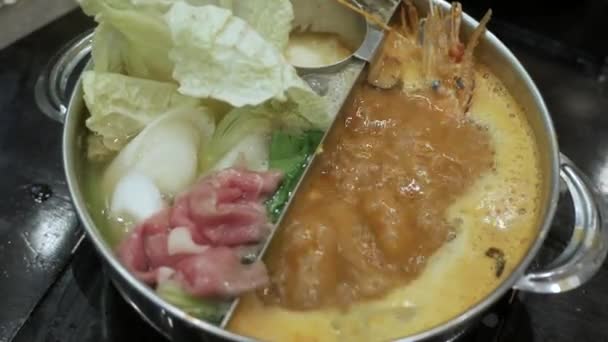 Shabu Shabu Hotpot Stil Asiatische Küche Hotpot — Stockvideo
