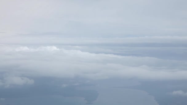 Θέα Από Ψηλά Στον Ουρανό Από Drone Αεροπλάνο Σύννεφο — Αρχείο Βίντεο