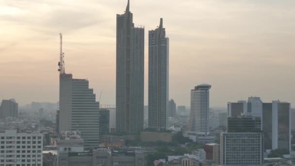 2021 Bangkok Thailand Bird Eye View Bangkok City Sky – stockvideo