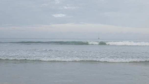 Plaża Piasek Morski Niebo Widok Morze Plaży Letni Dzień Plaża — Wideo stockowe