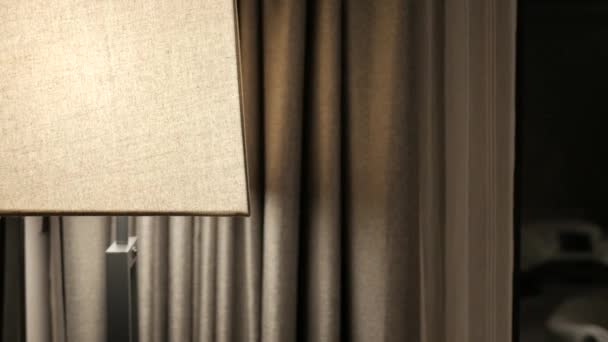 Lampe Chauffante Dans Chambre Coucher Nuit Chambre Confortable Concept Relaxant — Video