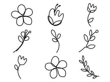 Minimum dizaynlı bir botanik çiçek serisi.