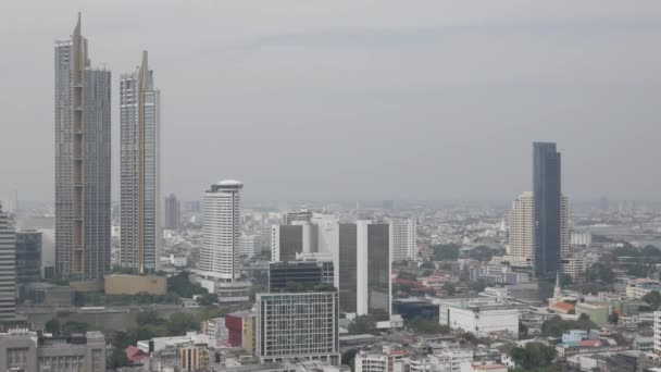 December 2021 Bangkok Thailand Fågelperspektiv Bangkok Staden Från Himlen — Stockvideo