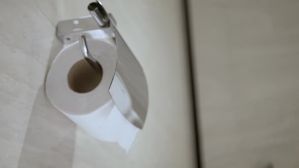 Tomar Papel Higiénico Inodoro Para Limpiar — Vídeos de Stock